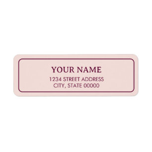 Minimalist Elegant Pale Blush Pink Return Address Label