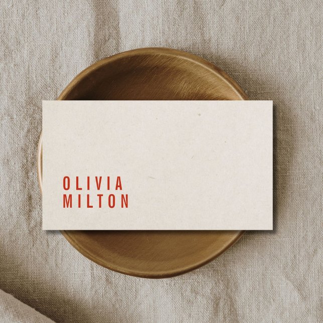 Minimalist Elegant Paper Texture Red Consultant Business Card (Creator Uploaded)