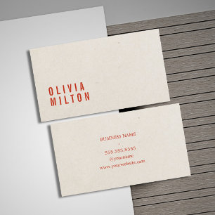 Minimalist Elegant Paper Texture Red Consultant Business Card