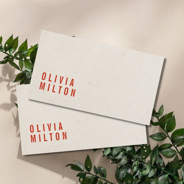 Minimalist Elegant Paper Texture Red Consultant Business Card (Creator Uploaded)