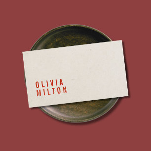 Minimalist Elegant Paper Texture Red Consultant Business Card