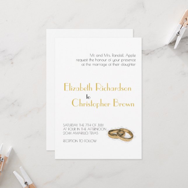 Minimalist Elegant Parents Wedding Invitation (Front/Back In Situ)