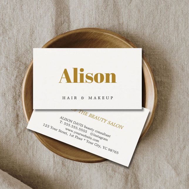 Minimalist Elegant Pastel Bold Beauty Business Card (Creator Uploaded)