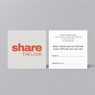 Minimalist Elegant Pastel Bold Beauty Salon Referral Card