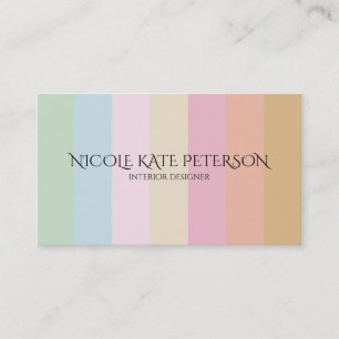 Minimalist Elegant Pastel Colours Interior Designe Business Card