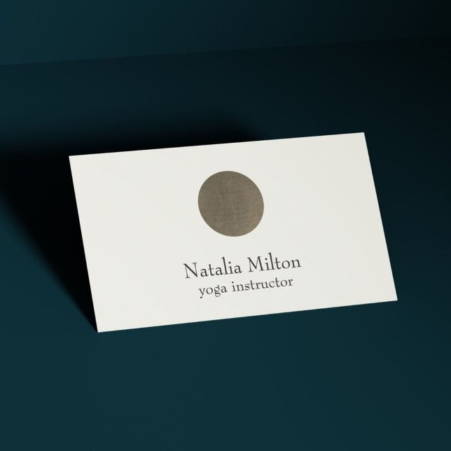 Minimalist  Elegant Pastel Faux Metal Circle Yoga Business Card (Creator Uploaded)