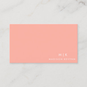 Minimalist Elegant Peach Coral Beauty Profession Business Card