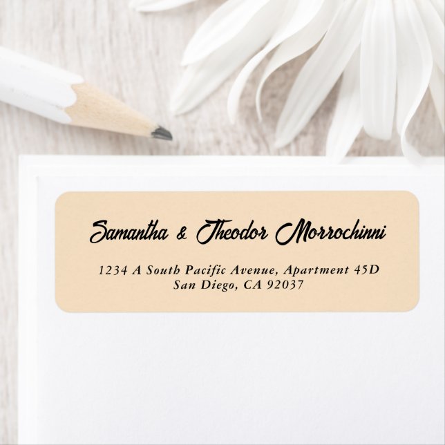 Minimalist Elegant Peach Return Address  Label (Insitu)