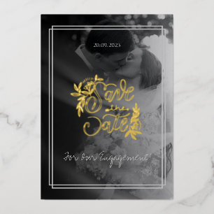 Minimalist Elegant Photo Engagement Gold Script