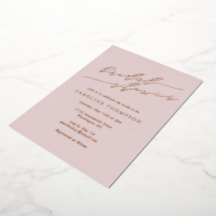 Minimalist Elegant Pink Bridal Shower Rose Gold