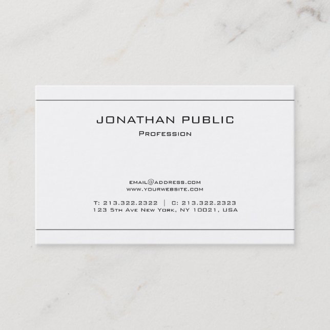 Minimalist Elegant Plain Modern Design Trendy Business Card (Front)