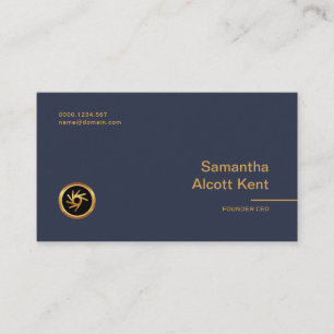 Minimalist Elegant Plain Simple Charming Blue CEO Business Card