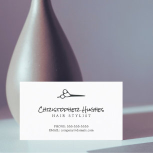 Minimalist Elegant Plain White Hairdresser Business Card