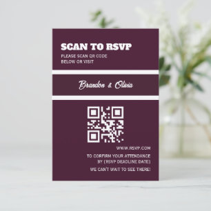 minimalist Elegant Plum Purple and White Stripes RSVP Card