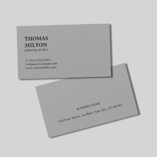 Minimalist Elegant Premium Grey Attorney at law Business Card