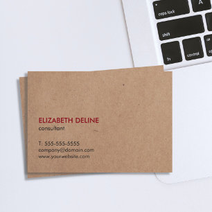 Minimalist Elegant Printed Kraft Paper Consultant Business Card