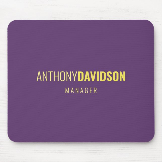 Minimalist Elegant Professional Indigo & Yellow Mouse Pad (Front)