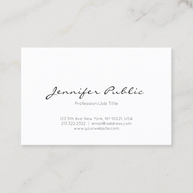 Minimalist Elegant Professional Modern Clean Plain Business Card (Front)