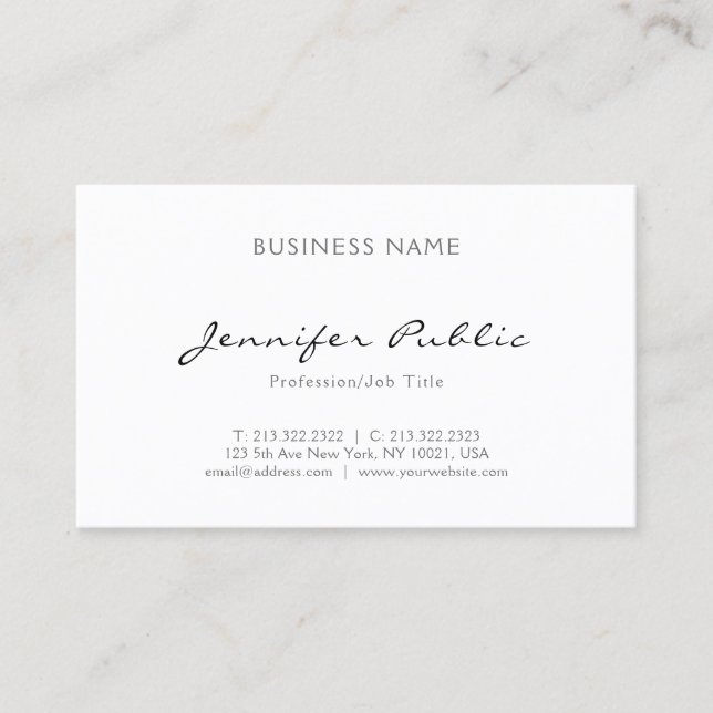 Minimalist Elegant Professional Modern Simple Business Card (Front)