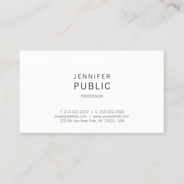 Minimalist Elegant Professional Modern Simple Business Card (Front)