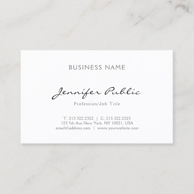 Minimalist Elegant Professional Modern Simple Business Card (Front)