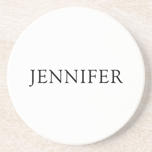 Minimalist Elegant Professional Name Design Coaster (Front)