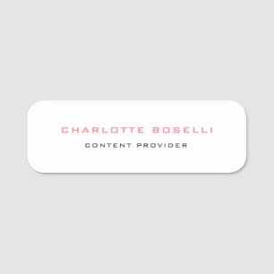 Minimalist Elegant Professional  Name Tag
