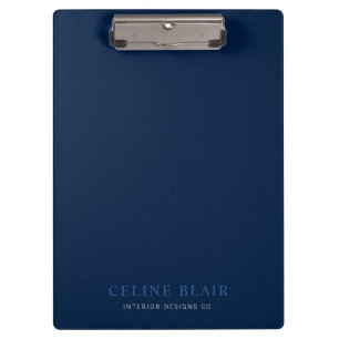 Minimalist Elegant Professional Navy Blue Clipboard