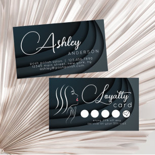 Minimalist Elegant Professional Salon Loyalty  Business Card