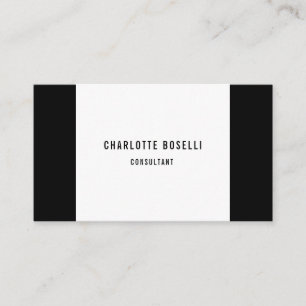 Minimalist Elegant Professional Simple Black White Business Card