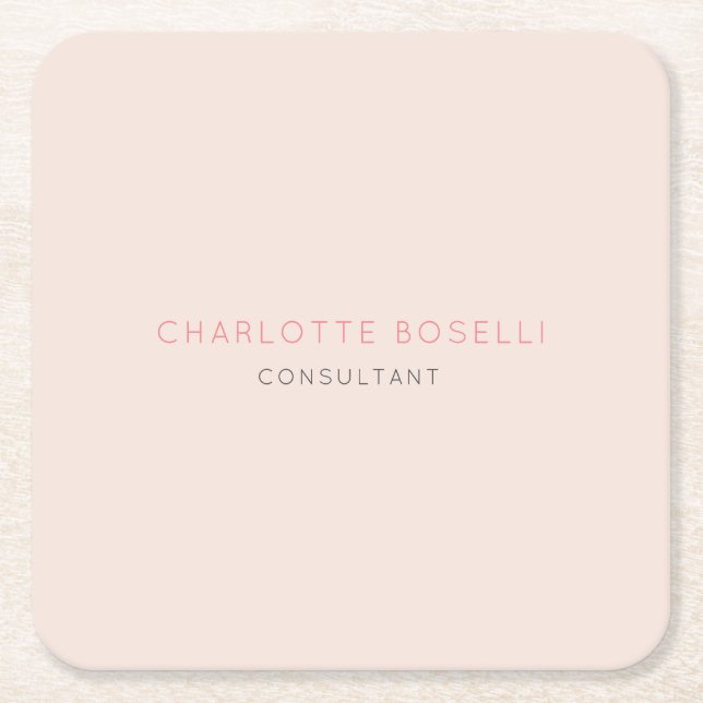 Minimalist Elegant Professional Square Paper Coaster (Front)