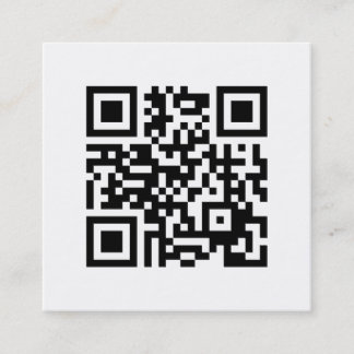 Minimalist Elegant QR Code Black and White Square Business Card