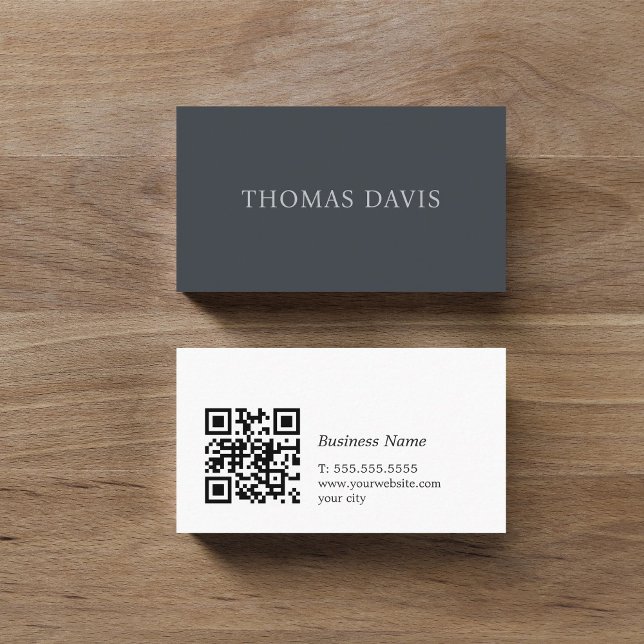 Minimalist Elegant QR Code Consultant Business Card (Creator Uploaded)