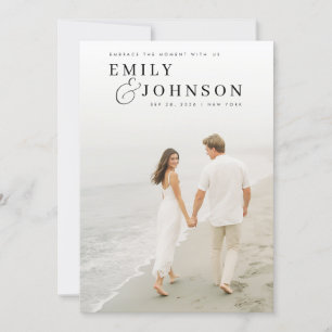 Minimalist Elegant QR Code Photo Wedding Invitation