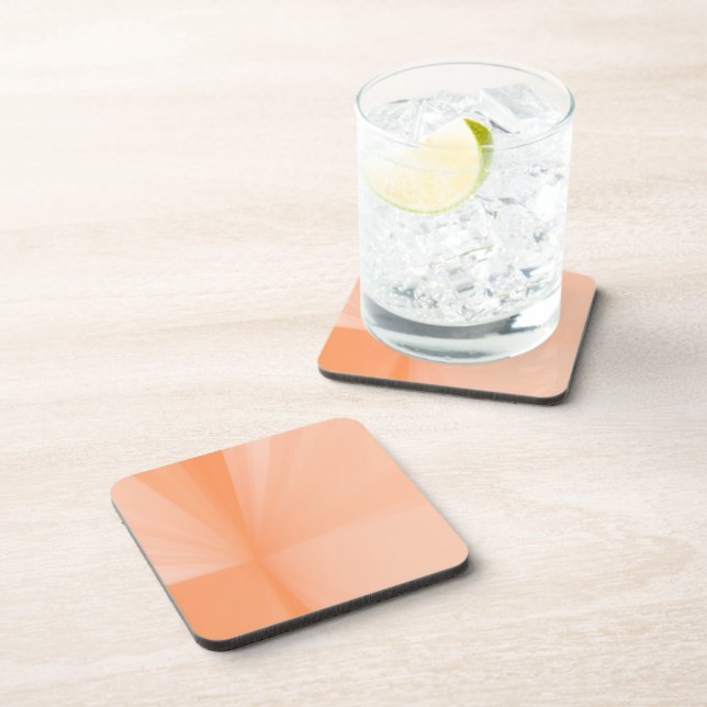 Minimalist, Elegant Rays of Peach Colour  Coaster (Right Side)