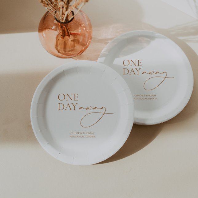 Minimalist Elegant Rehearsal Dinner White Paper Plate (Creator Uploaded)