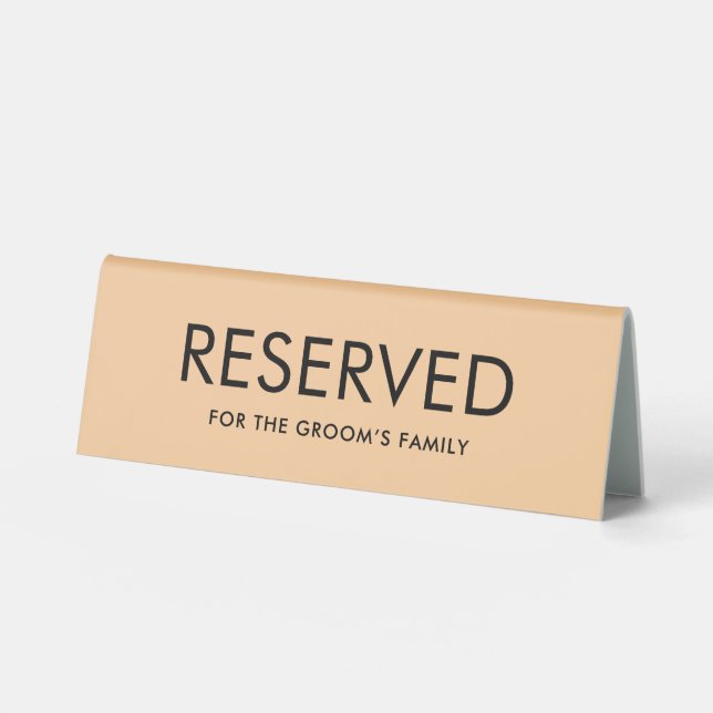 Minimalist Elegant Reserved Table Tent Sign  (Front)