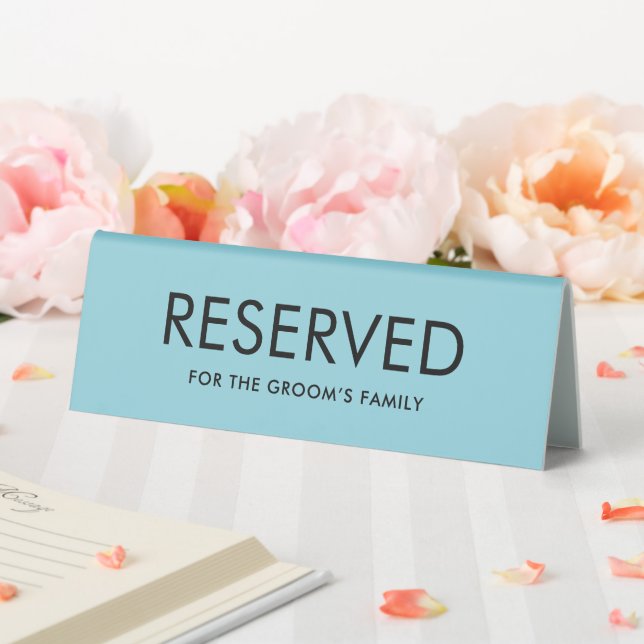 Minimalist Elegant Reserved Table Tent Sign  (In SItu (Wedding))