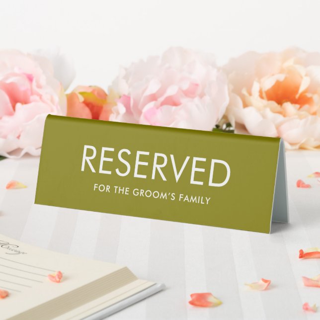 Minimalist Elegant Reserved Table Tent Sign  (In SItu (Wedding))