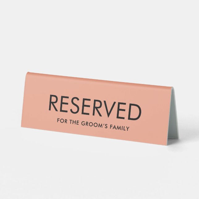 Minimalist Elegant Reserved Table Tent Sign  (Back)