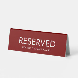 Minimalist Elegant Reserved Table Tent Sign 