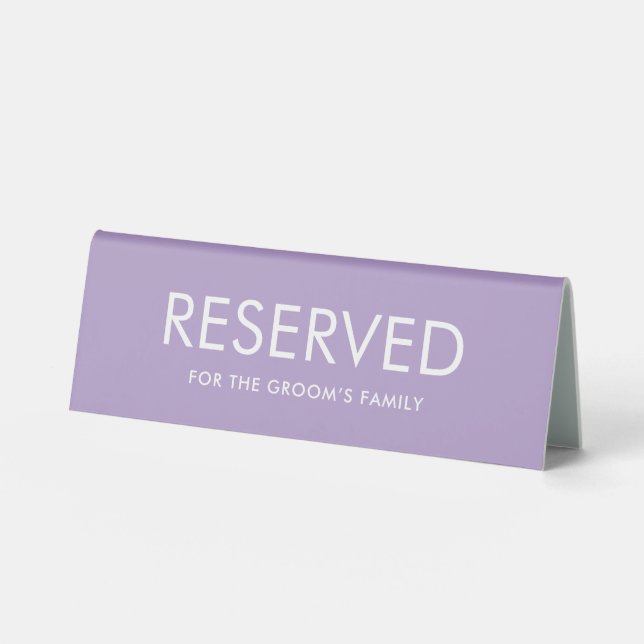 Minimalist Elegant Reserved Table Tent Sign  (Front)