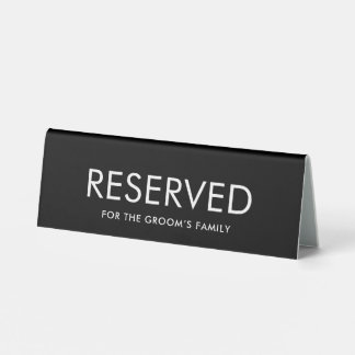 Minimalist Elegant Reserved Table Tent Sign