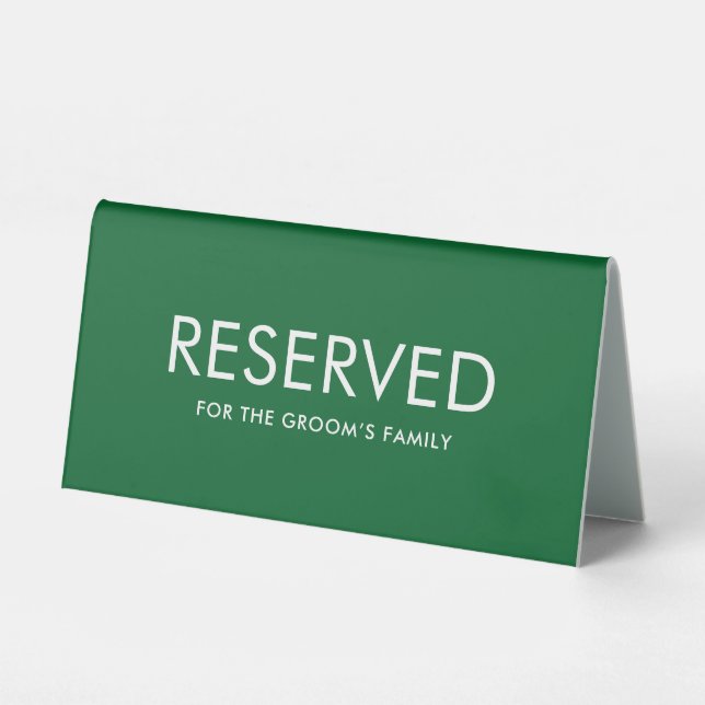 Minimalist Elegant Reserved Table Tent Sign  (Front)