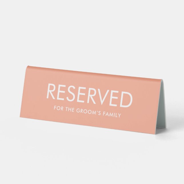Minimalist Elegant Reserved Table Tent Sign  (Front)