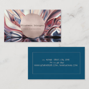 Minimalist Elegant Rose Gold Circle Abstract Business Card