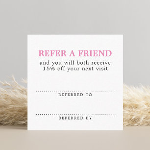 Minimalist Elegant Rose White Beauty Salon Referral Card