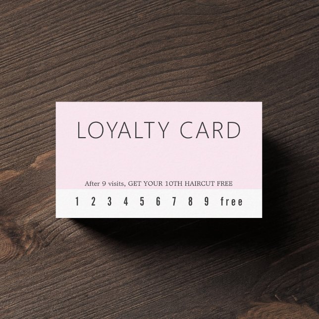 Minimalist Elegant Rose White Hair Salon Loyalty Card (Creator Uploaded)