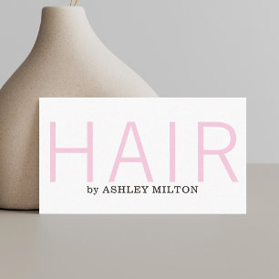 Minimalist Elegant Rose White Hair Stylist Business Card