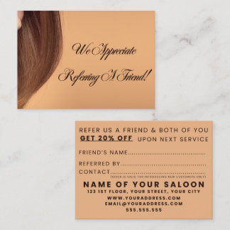 Minimalist Elegant Salon Referral Card
